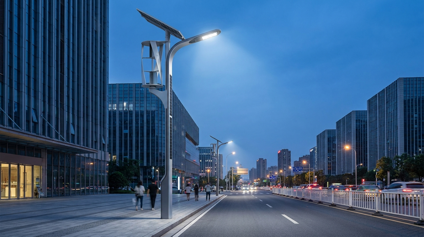 Hybrid Solar Street Light Installation