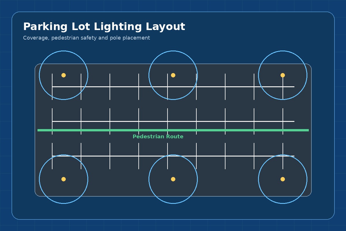 Pole Layout, Lighting Uniformity and Parking Safety