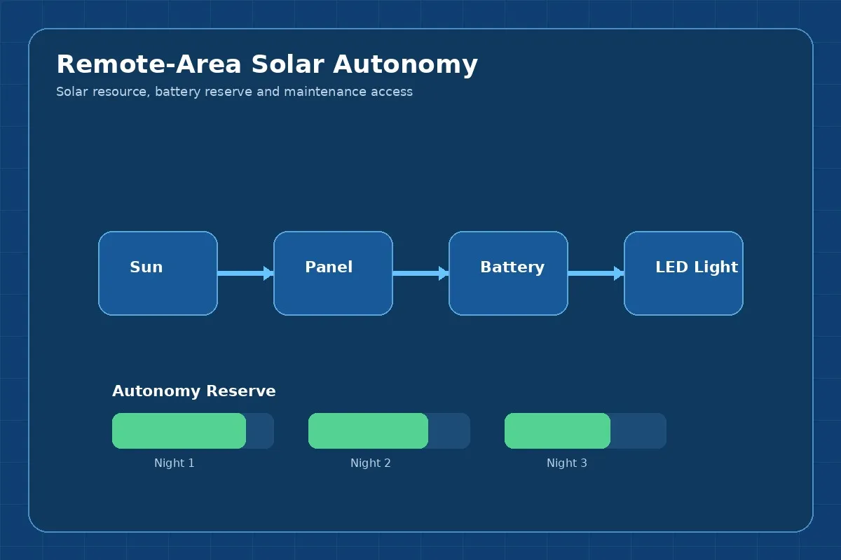 Solar Autonomy and Reliability for Remote Areas