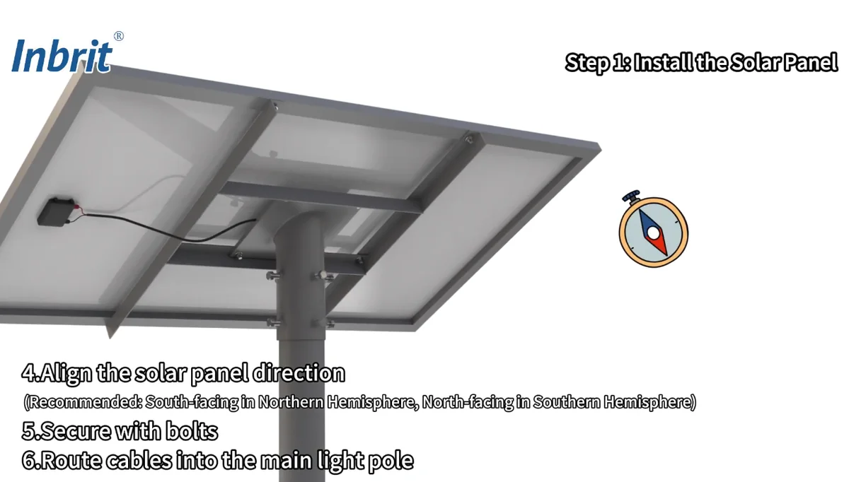 all-in-two solar street light solar panel orientation during installation all-in-two solar street light solar panel orientation during installation