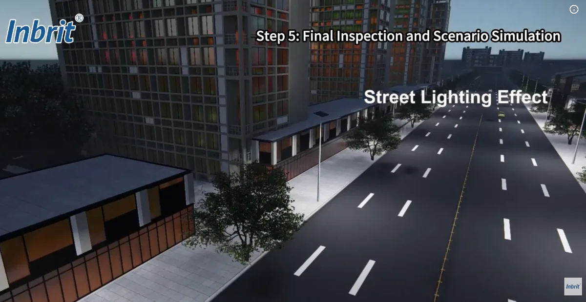 all-in-two solar street light street lighting effect simulation at night all-in-two solar street light street lighting effect simulation at night