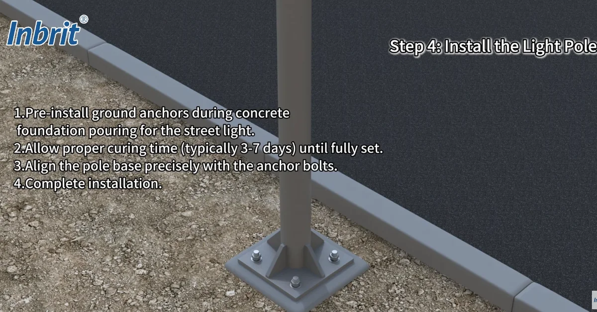 split solar street light pole foundation and anchor bolt installation split solar street light pole foundation and anchor bolt installation