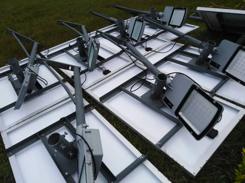 30W all-in-two solar street light components prepared for a road project in Cameroon 30W all-in-two solar street light components prepared for a road project in Cameroon