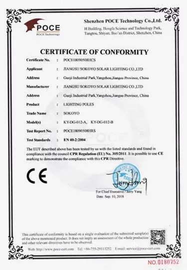 certificate of conformity