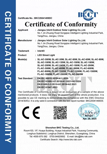 certificate of conformity